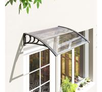 VivaGarden Pensilina da Esterno Impermeabile 75x100x23 cm Trasparente/Nero