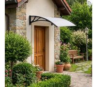 VivaGarden Pensilina da Esterno in Policarbonato e ABS Tettoia per Esterno 80x120 cm colore Opaca - Rain