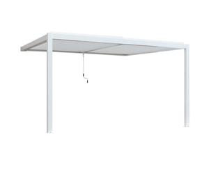 VivaGarden Pergola Bioclimatica da Esterno Addossata in Alluminio Copertura a Lamelle Frangisole Orientabili Dimensioni 3 x 4 x 2,5 mt colore Bianco