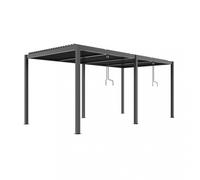 VivaGarden Pergola Bioclimatica da Esterno Alluminio 7,8 x 4 x 2,5 mt Grigio