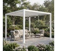 VivaGarden Pergola Bioclimatica da Esterno in Alluminio 3x3 mt Bianco