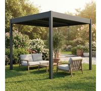 GAZEBO PERGOLA BIOCLIMATICA DA ESTERNO ELICA GARDEN GRIGIO SCURO IN ALLUMINIO...