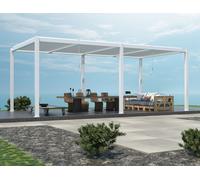 VivaGarden Pergola Bioclimatica da Esterno in Alluminio Copertura a Lamelle Orientabili Dimensioni 7,8x4x2,5 mt colore Bianco