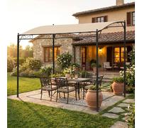 VivaGarden Pergola da Esterno in Acciaio/Poliestere 3x4 mt colore Ecrù