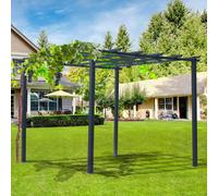 VivaGarden Pergola da Esterno in Metallo 3x3 mt colore Nero - Elegance