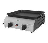 VivaGarden Piastra Barbecue a Gas con 2 Bruciatori Piano Antiaderente e Potenza 4.8 Kw colore Argento - 1SRAM340