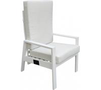 VivaGarden Poltrona da Esterno in Alluminio con Cuscino 65x56x41 cm Bianco