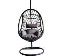 VivaGarden Poltrona Sospesa da Giardino 195x93x122 cm Marrone/Nero Capraia