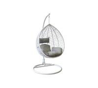 VivaGarden Poltrona Sospesa da Giardino con Supporto 195x105x120 Grigio/Bianco