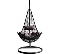 VivaGarden Poltrona Sospesa da Giardino con Supporto 195x82x122 cm Nero Ponza