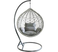 VivaGarden Poltrona Sospesa da Giardino Sedia Sospesa con Supporto Dimensioni 195x105x120 cm in Acciaio/Wicker colore Grigio