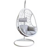 VivaGarden Poltrona Sospesa Giardino Supporto 195x93x122 Grigio/Bianco Santiago