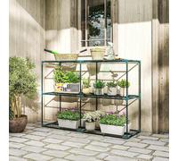 VivaGarden Portapiante 3 Livelli Aperti in Acciaio e Plastica 143x48x100cm Verde