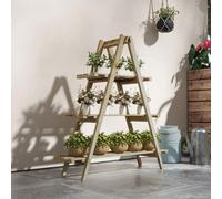 VivaGarden Portapiante 3 Livelli Verticale a Doghe in Abete 100x36x112 cm Legno