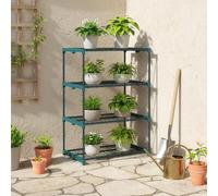 VivaGarden Portapiante 4 Livelli Aperti in Acciaio e Plastica 67x49x105 cm Verde