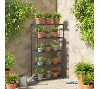 VivaGarden Portapiante 5 Livelli Aperti in Acciaio e Plastica 67x49x138 cm Verde
