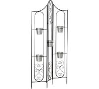 VivaGarden Portapiante Verticale Pieghevole con 5 in Metallo 82x12x150cm Nero