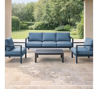 VivaGarden Salotto da Giardino Divano 2 Posti 2 Poltrone Antracite Luton