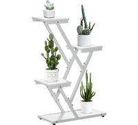 VivaGarden Scaletta Portavasi a 4 Livelli 50.5x24x81 cm Bianco