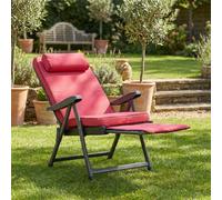 VivaGarden Sdraio da Giardino Pieghevole 155x60x60 Rosso Riverside