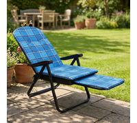 VivaGarden Sdraio da Giardino Pieghevole Poggiagambe 155x60x60 cm Blu