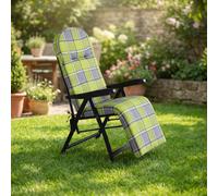 VivaGarden Sdraio da Giardino Pieghevole Poggiagambe 155x60x60 cm Verde/Grigio