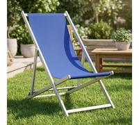 VivaGarden Sdraio Mare da Spiaggia Pieghevole in Alluminio e Textilene 108x57x83 cm colore Blu - VIV199014 Summer