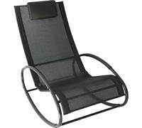 VivaGarden Sdraio a Dondolo da Giardino in Acciaio Dimensioni 105x62x88 cm colore Nero