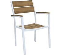 VivaGarden Sedia per Esterni Alluminio/Polywood 56x58x85 cm Marrone/Bianco Cindy