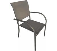 VivaGarden Sedia per Esterni Impilabile Alluminio/Textilene 56x63x86 cm Taupe