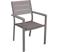 VivaGarden Sedia per Esterni Impilabile in Alluminio/Polywood Dimensioni 58x58x89 cm colore Taupe - Confucio