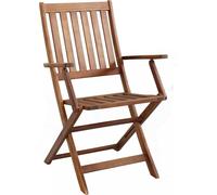 VivaGarden Sedia per Esterni Pieghevole Legno 55x57x91 cm Marrone Euforico