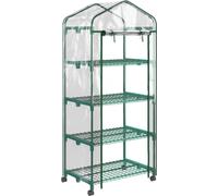 VivaGarden Serra Piante Verticale Scaffale 4 Ripiani Bianco 69x50x165cm