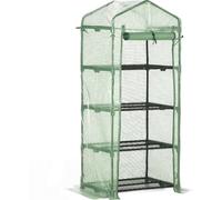VivaGarden Serra Piante Verticale Scaffale 4 Ripiani Verde Scuro 70x50x160cm