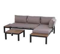 VivaGarden Set da Giardino 3 Pezzi 2 Divani a 2 Posti e 1 Tavolino da Caff in Alluminio colore Grigio