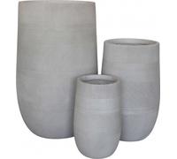 VivaGarden Set di 3 vasi in fibra di sintetica Varie Dimensioni colore Beige modello Henri - VA801008-BEIG