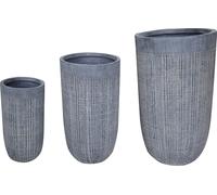 VivaGarden Set Vasi Peter Fibra di argilla Grigio