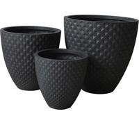 VivaGarden Set Vasi Venezia Fibra di argilla Antracite