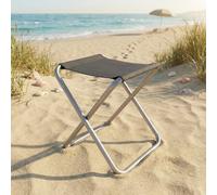 SGABELLO BLU SEDUTA STABILE PIEGHEVOLE PICNIC GIARDINO MARE CAMPEGGIO ALLUMINIO