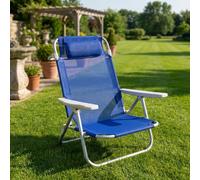 SPIAGGINA PIEGHEVOLE BRACCIOLI POGGIATESTA SEDIA GIARDINO ALLUMINIO BLU MOD.JOY