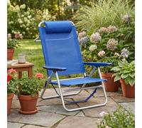 VivaGarden Spiaggina Pieghevole Set 2 Spiaggine in Alluminio 53x62xh77 cm Blu