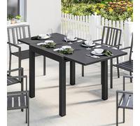 VivaGarden Tavolo da Giardino Allungabile Quadrato 80-160x80x75 cm Nero