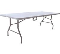 VivaGarden Tavolo Pieghevole da Esterno Plastica e Acciaio 240x76x74 cm Bianco