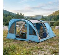 VivaGarden Tenda da Campeggio a Tunnel per 2-4 Persone 565x370x200 cm Azzurro