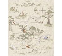 Vivaio Disney Murale 198x239cm Bambini Camera Carta da Parati Winnie Pooh Mappa