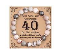 VivaJoy 40° compleanno regalo donna - braccialetto personalizzato donna, Mittelgroße, Pietra, Agata