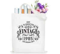 VivaJoy Borsa tote in tela, regalo per il 40° compleanno, regalo di compleanno del 1985 per donne, regali per il 40° compleanno, regali per mamma, amica, sorella, nonna, borsa tote personalizzata, 40°