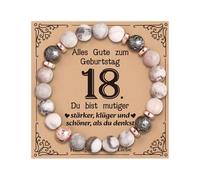 VivaJoy Bracciale da bambina 18° compleanno - Regalo personalizzato, Mittelgroße, Pietra, Agata