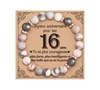 VivaJoy Braccialetto per bambina di 16 anni, regalo di compleanno per bambina di 16 anni, regalo di compleanno per donna, regalo per figlia, nipote, nipote, Mittelgroße, Pierre, Moyenne, Pietra