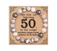 VivaJoy Regali per donne, braccialetto di compleanno da donna, pietra naturale, 16° 18° 30° 40° 50° 60° compleanno, Mittelgroße, Pietra, Agata